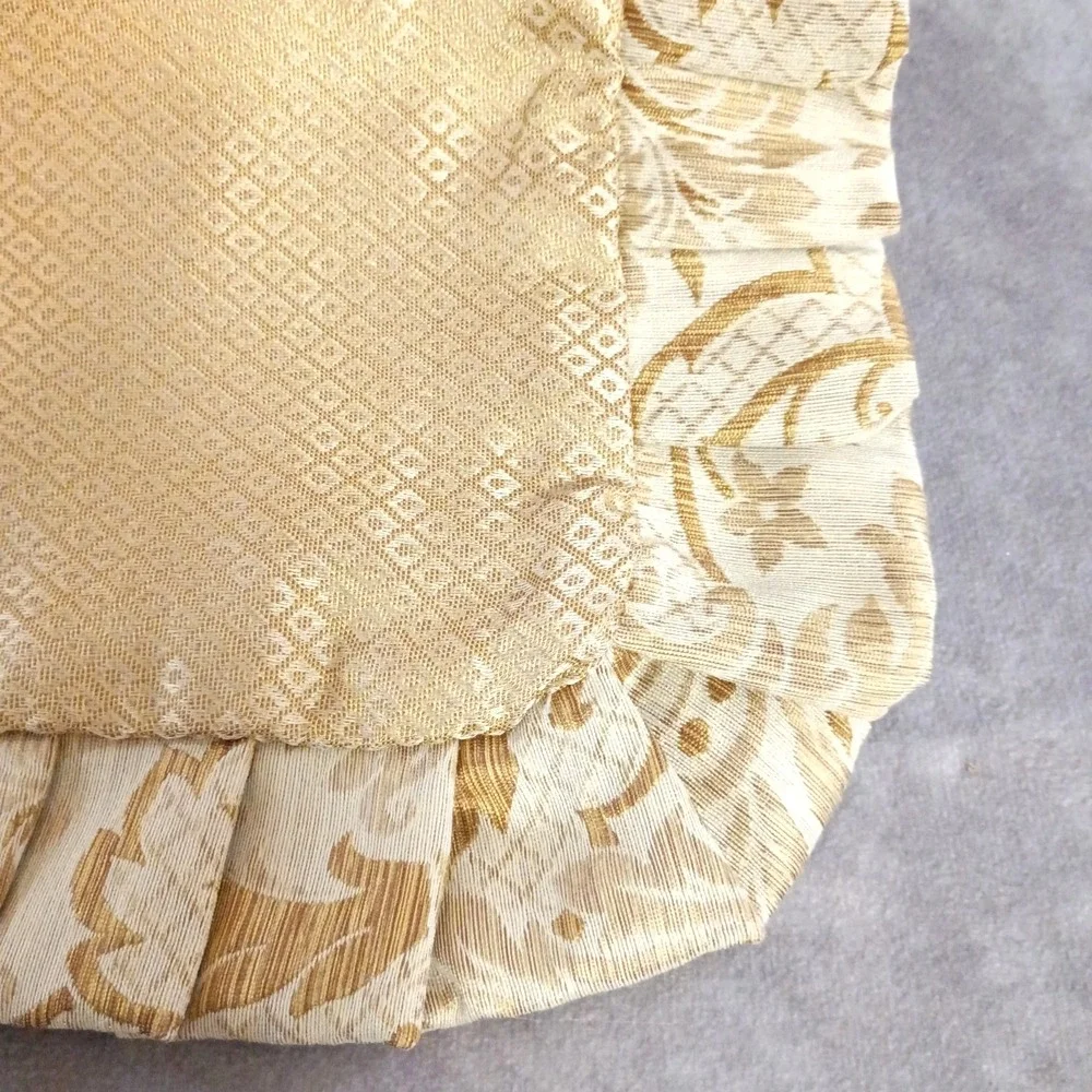 Croscill Excelsior Gold Paisley Scroll (2) Standard Pillow Shams Cording Ruffle